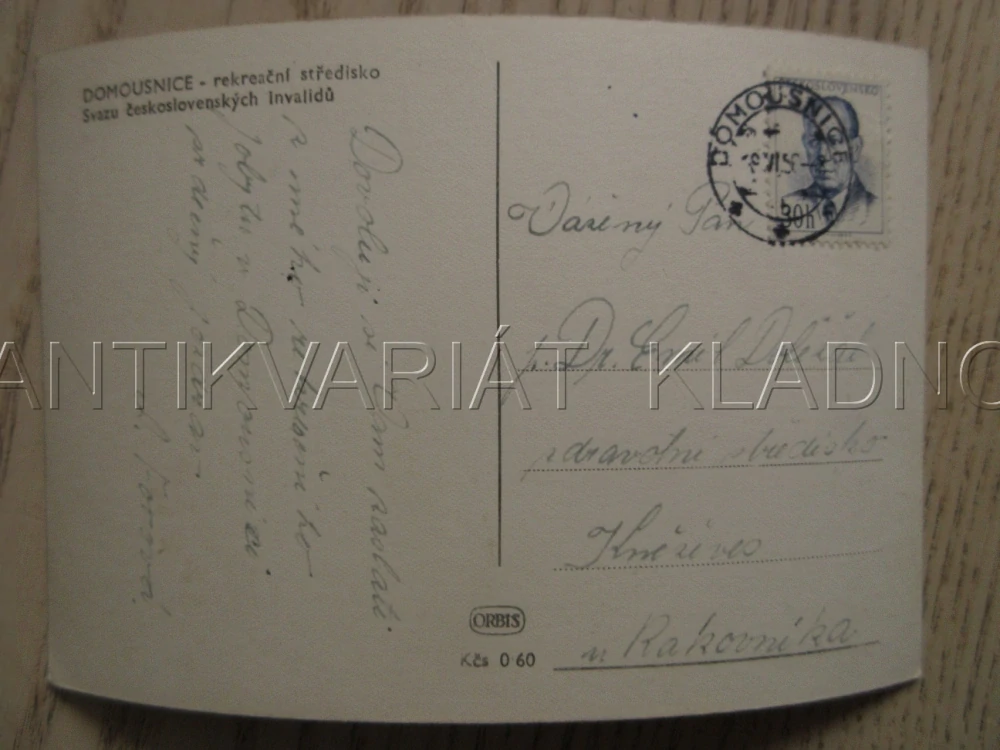 DOMOUSNICE, REKREAČNÍ STŘEDISKO SVAZU ČESKOSLOVENSKÝCH INVALIDŮ, OKRES MLADÁ BOLESLAV, POHLEDNICE 850