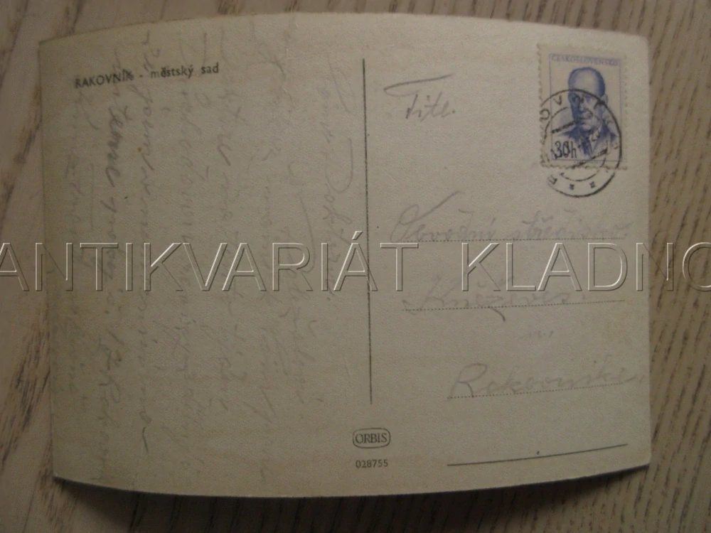 RAKOVNÍK, MĚSTSKÝ SAD, OKRES RAKOVNÍK, POHLEDNICE 857