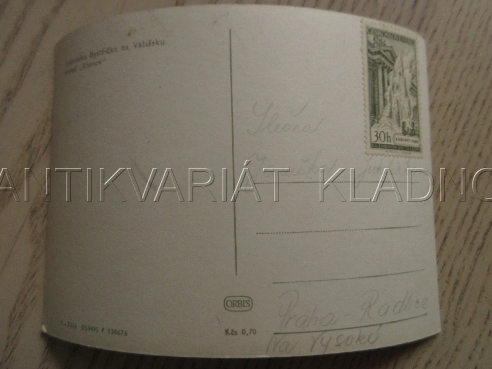LETOVISKO BYSTŘIČKA NA VALAŠSKU, HOTEL KLENOV, VODNÍ NÁDRŽ, OKRES VSETÍN, POHLEDNICE 859