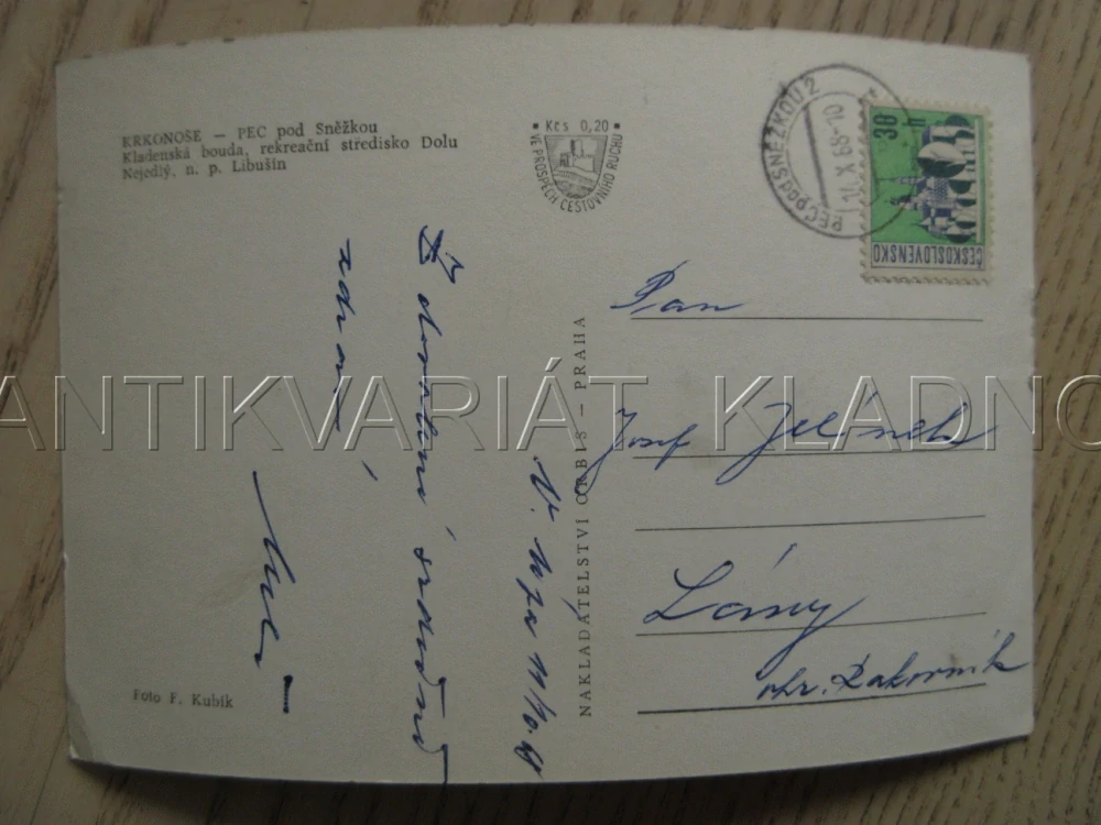 KRKONOŠE, PEC POD SNĚŽKOU, KLADENSKÁ BOUDA, REKREAČNÍ STŘEDISKO DOLU NEJEDLÝ, N. P. LIBUŠÍN, OKRES TRUTNOV, POHLEDNICE 876