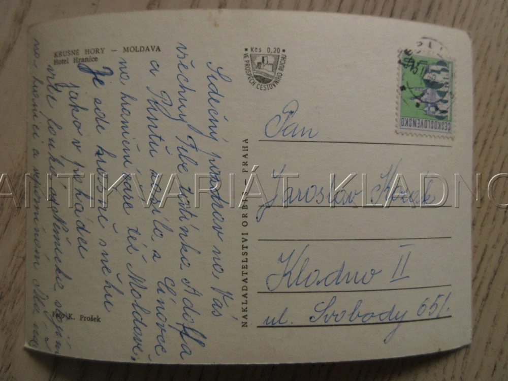 KRUŠNÉ HORY, MOLDAVA, ZASNĚŽENÝ HOTEL HRANICE, VETERÁNY, OKRES TEPLICE, POHLEDNICE 878
