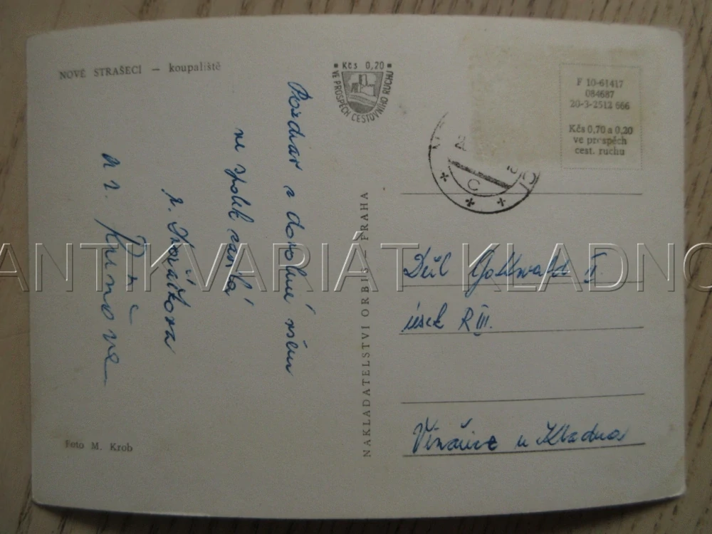NOVÉ STRAŠECÍ, KOUPALIŠTĚ, OKRES RAKOVNÍK, POHLEDNICE 884