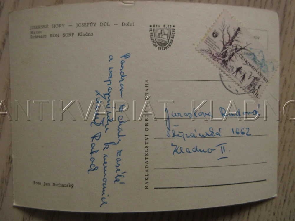 JIZERSKÉ HORY, JOSEFŮV DŮL - DOLNÍ MAXOV, REKREACE ROH SONP KLADNO, VETERÁN, OKRES JABLONEC NAD NISOU, POHLEDNICE 890
