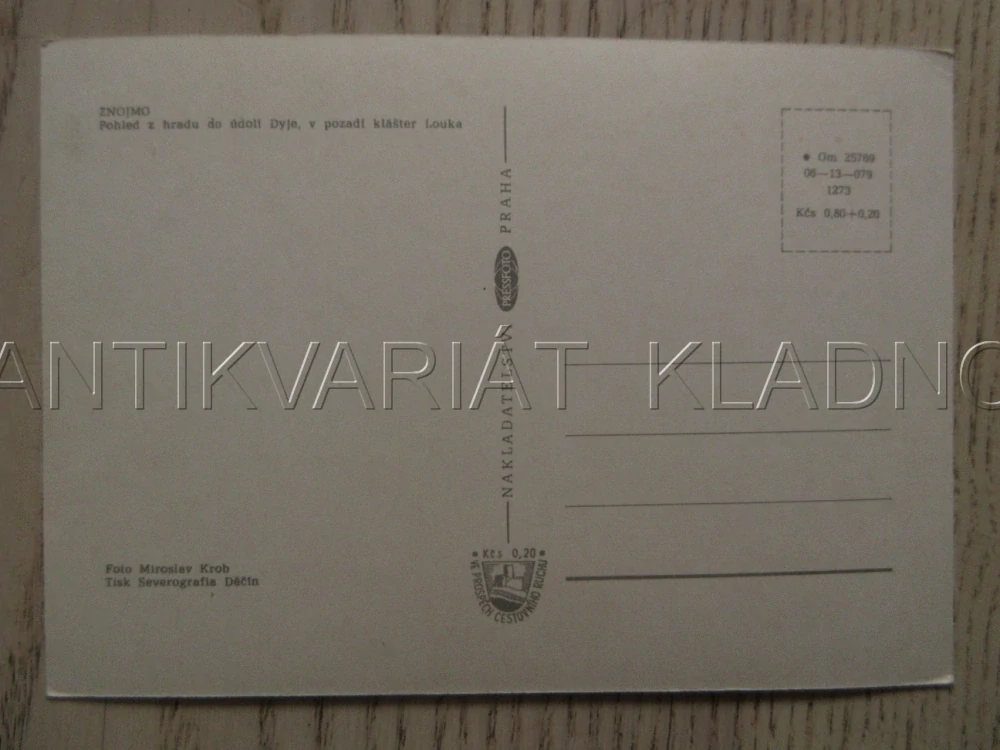 ZNOJMO, POHLED Z HRADU DO ÚDOLÍ DYJE, V POZADÍ KLÁŠTER LOUKA, OKRES ZNOJMO, POHLEDNICE 910