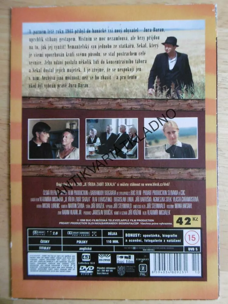 JE TŘEBA ZABÍT SEKALA, DVD FILM ČR