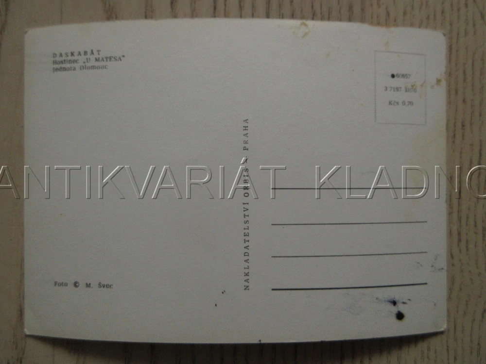DASKABÁT, HOSTINEC U MATESA, JEDNOTA OLOMOUC, OKRES OLOMOUC, POHLEDNICE 941