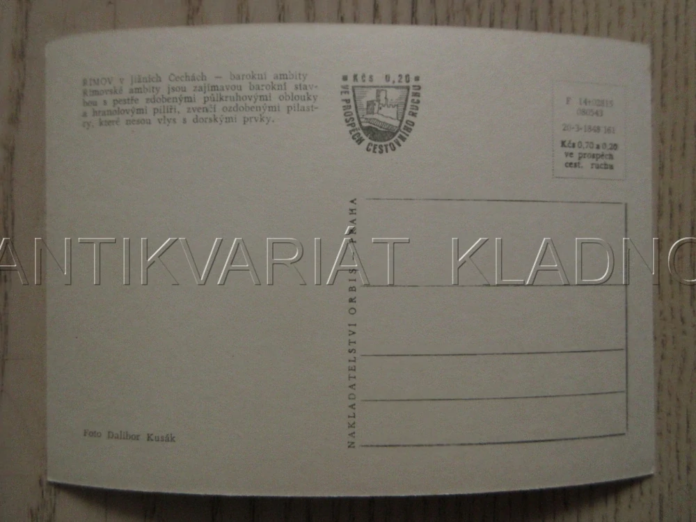 JIŽNÍ ČECHY, ŘÍMOV, BAROKNÍ AMBITY, OKRES TŘEBÍČ, POHLEDNICE 950