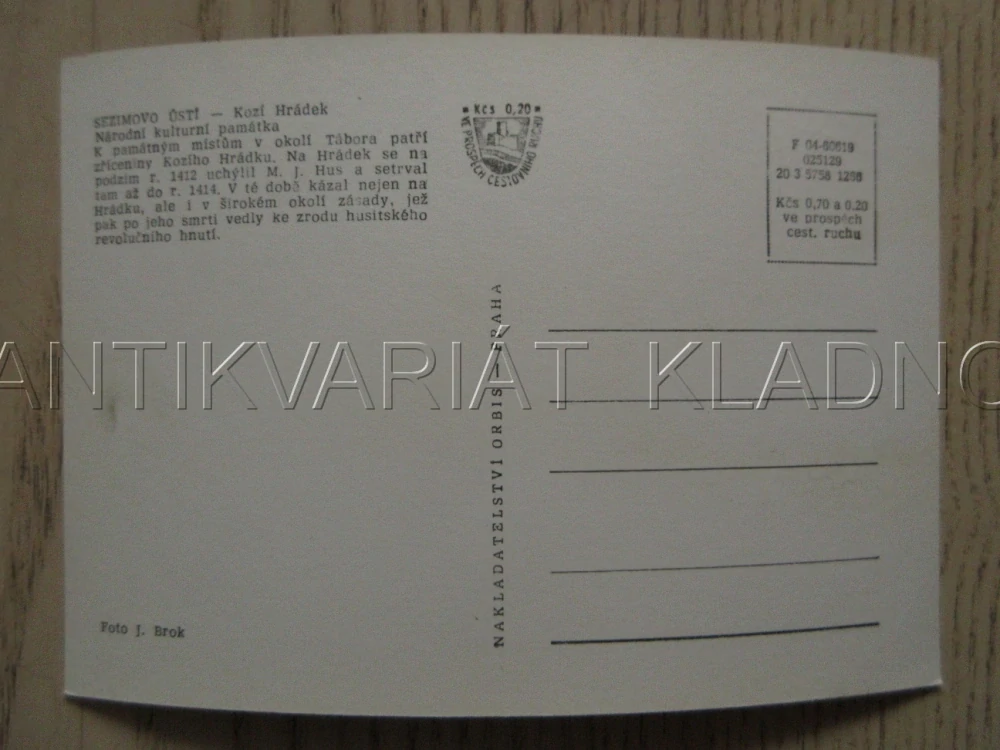 SEZIMOVO ÚSTÍ - KOZÍ HRÁDEK, NÁRODNÍ KULTURNÍ PAMÁTKA, OKRES TÁBOR, POHLEDNICE 977