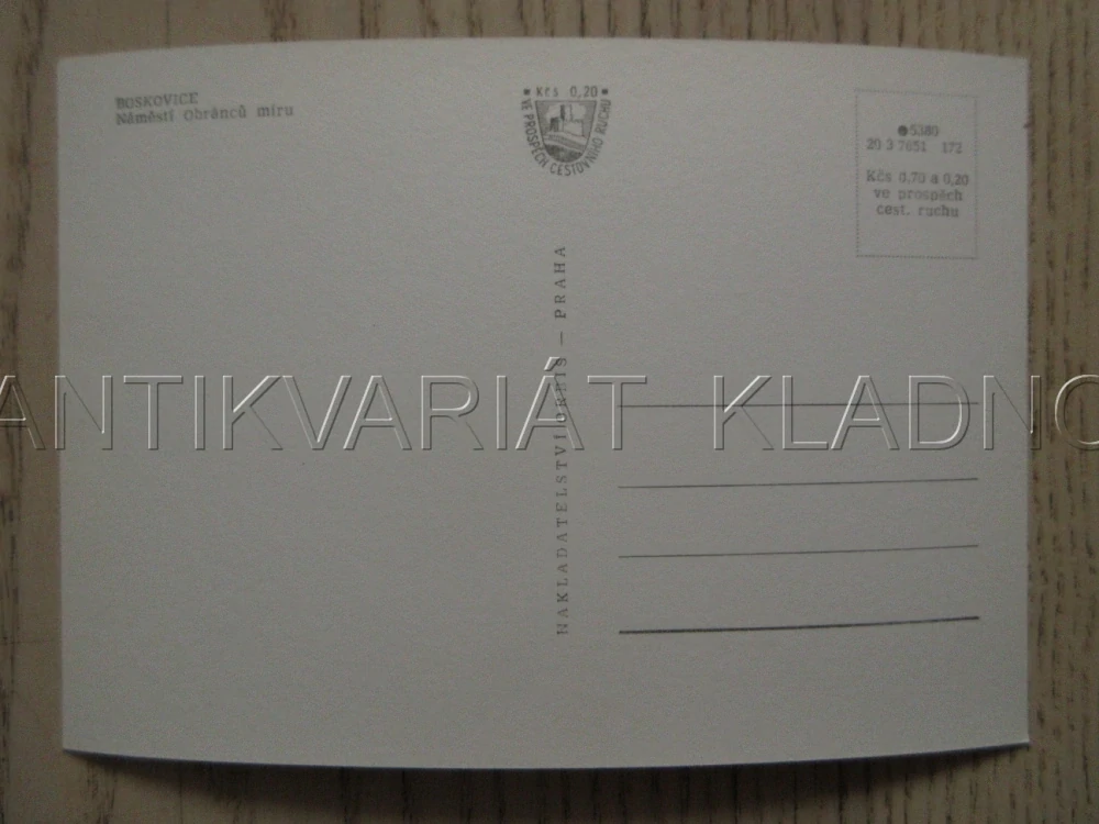 BOSKOVICE, NÁMĚSTÍ OBRÁNCŮ MÍRU, VETERÁN, OKRES BLANSKO, POHLEDNICE 980