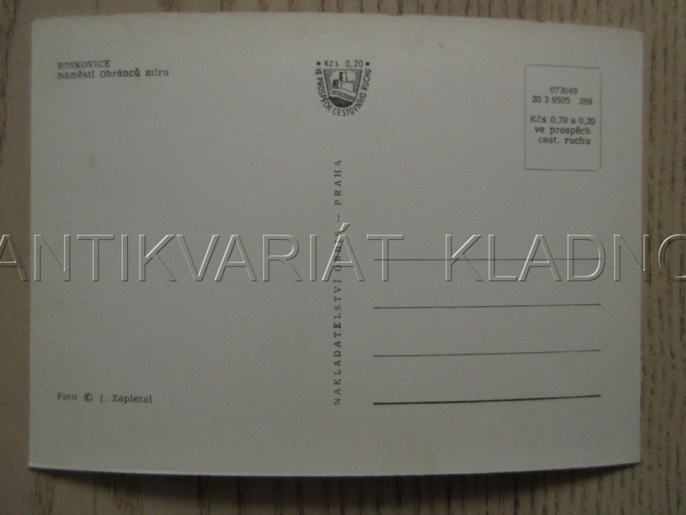 BOSKOVICE, NÁMĚSTÍ OBRÁNCŮ MÍRU, AUTOBUS, VETERÁN, OKRES BLANSKO, POHLEDNICE 985