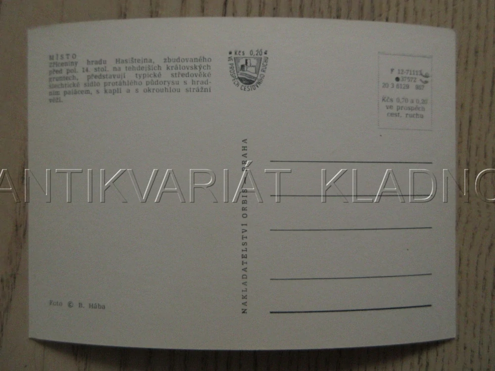 MÍSTO, ZŘÍCENINY HRADU HASIŠTEJN, VETERÁN, OKRES CHOMUTOV, POHLEDNICE 999