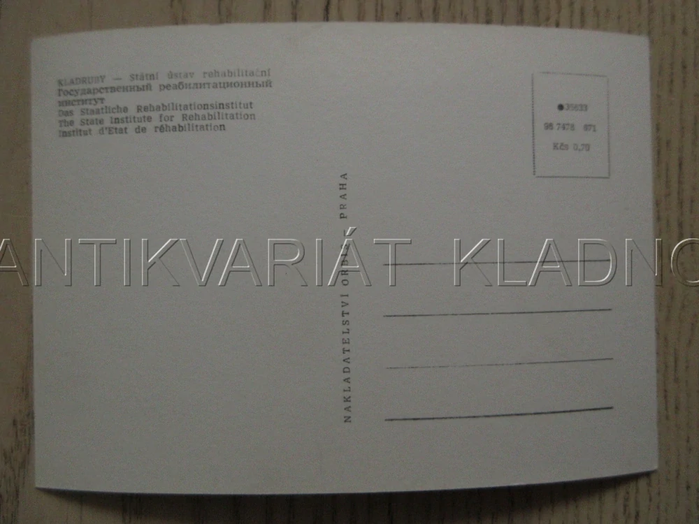 KLADRUBY, STÁTNÍ ÚSTAV REHABILITAČNÍ, OKRES BENEŠOV, POHLEDNICE 1027