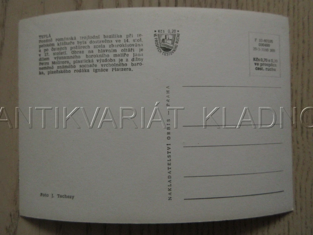 TEPLÁ, ROMÁNSKÁ BAZILIKA, OLTÁŘ, OKRES CHEB, POHLEDNICE 1029