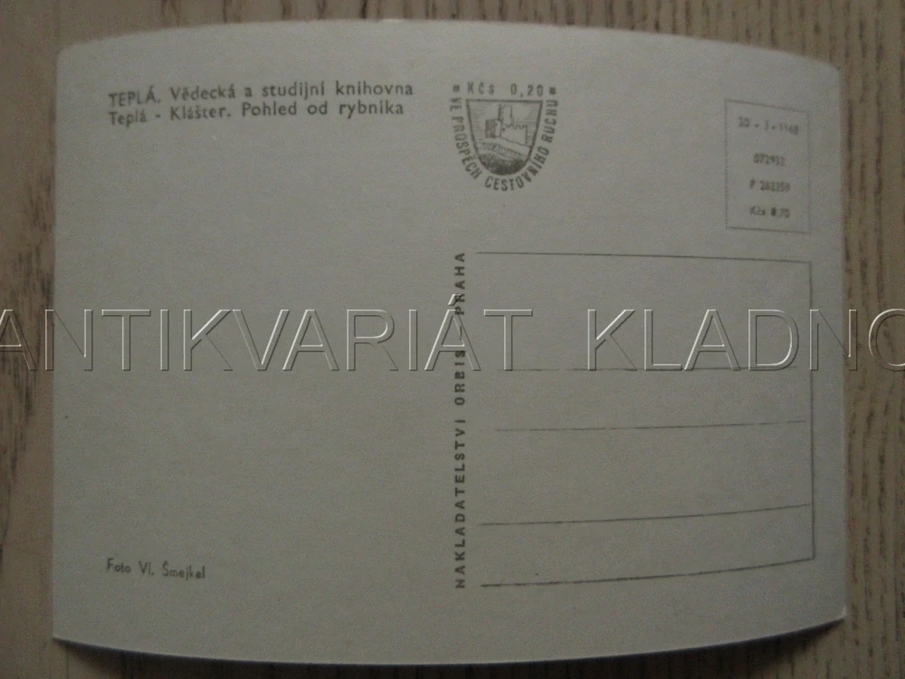 TEPLÁ, VĚDECKÁ A STUDIJNÍ KNIHOVNA, KLÁŠTER, POHLED OD RYBNÍKA, OKRES CHEB, POHLEDNICE 1037