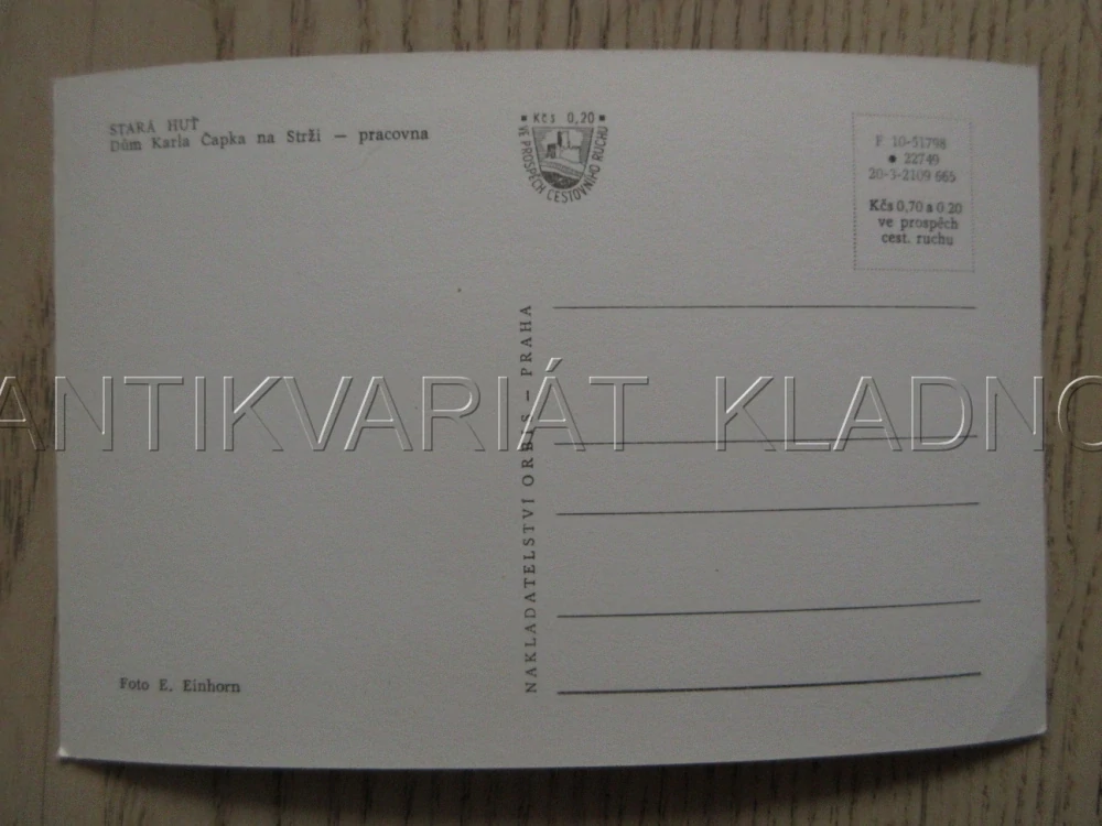 STARÁ HUŤ, DŮM KARLA ČAPKA NA STRŽI - PRACOVNA, OKRES PŘÍBRAM, POHLEDNICE 1038