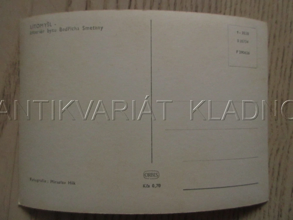 LITOMYŠL, INTERIÉR BYTU BEDŘICHA SMETANY, OKRES SVITAVY, POHLEDNICE 1045