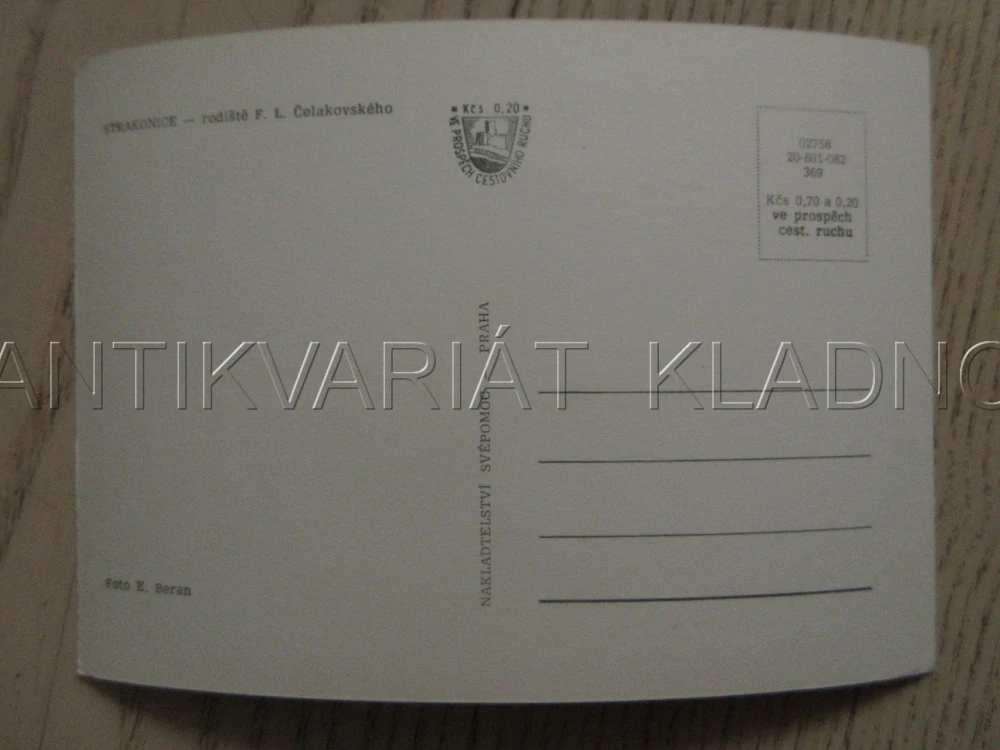 STRAKONICE, RODIŠTĚ A BUSTA F. L. ČELAKOVSKÉHO, VODNÍ NÁDRŽ, OKRES STRAKONICE, POHLEDNICE 1061