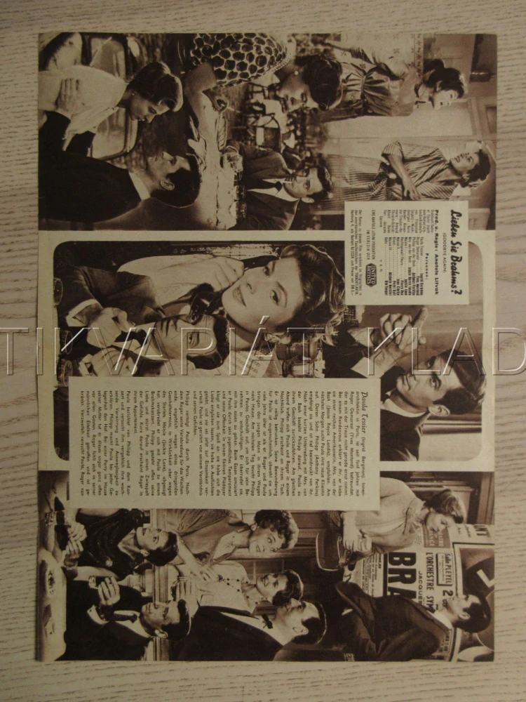 MÁTE RÁDA BRAHMSE?, I. BIRGMAN, Y. MONTAND, A. PERKINS, BIO PROGRAM Č. 5866