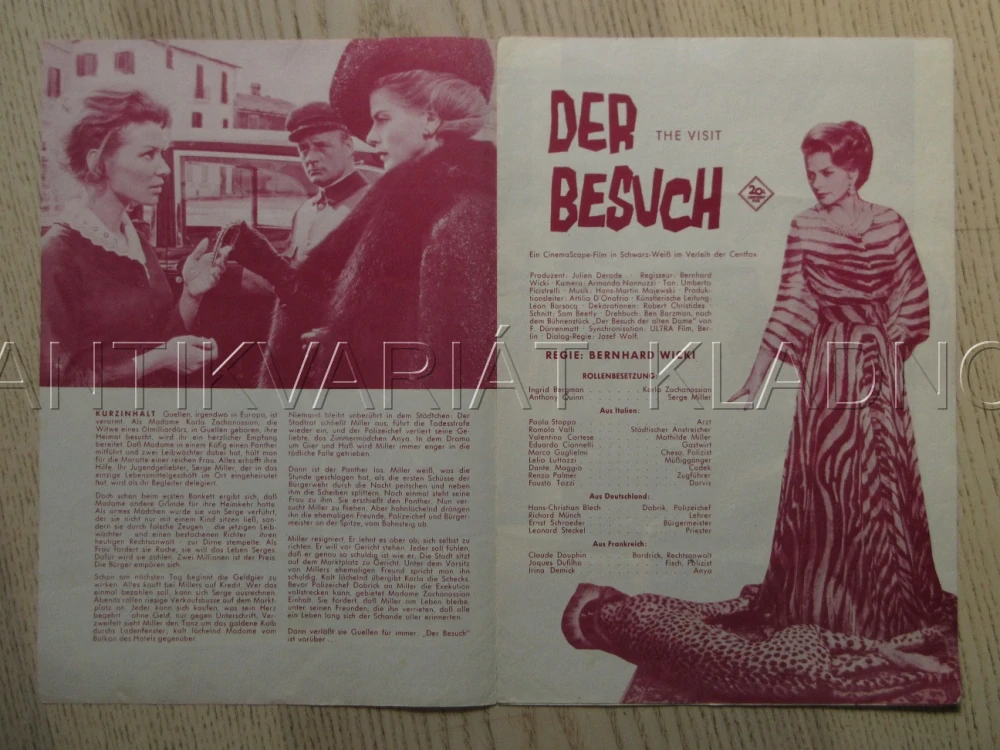 THE VISIT, I. BERGMAN, A. QUINN, P. STOPPA, BIO PROGRAM Č. S 6934