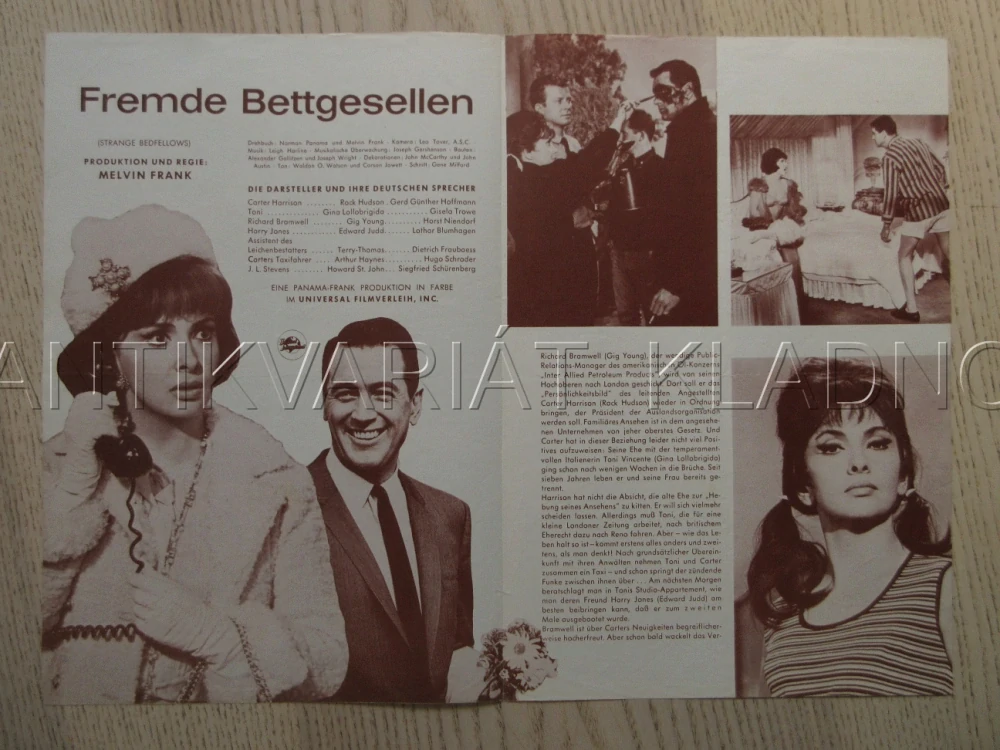 PODIVNÉ MANŽELSTVÍ, R. HUDSON, G. LOLLOBRIGIDA, G. YOUNG, BIO PROGRAM Č. 7059