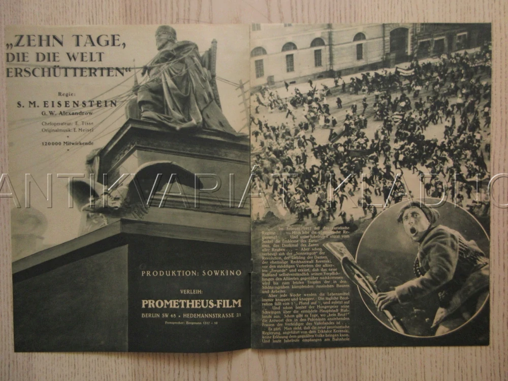 DESET DNÍ, KTERÉ OTŘÁSLY SVĚTEM, R: S. M. EISENSTEIN, V. POPOV, V. NIKANDROV, FILM KURIER Č. 826