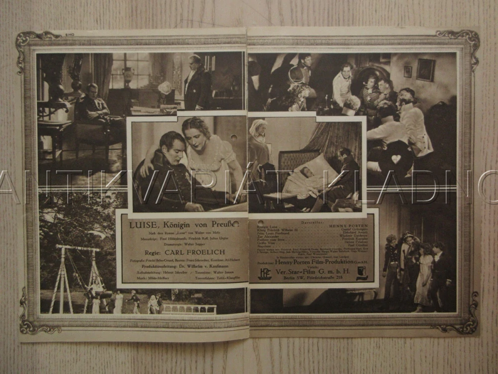 LUISE, KÖNIGIN VON PREUSSER, R: C. FROELICH, H. PORTEN, E. ARENDT, FILM KURIER Č. 1701