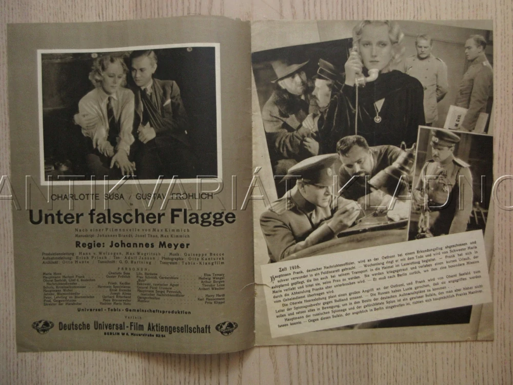 UNTER FALSCHER FLAGGE, R: J. MEYER, CH. SUSA, G. FRÖHLICH,  FILM KURIER Č. 1733