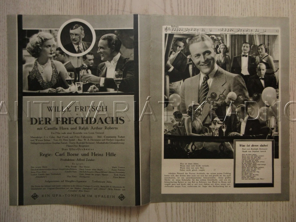 DER FRECHDACHS, R: C. BOESE, W. FRITSCH, C. HORN, FILM KURIER Č. 1771
