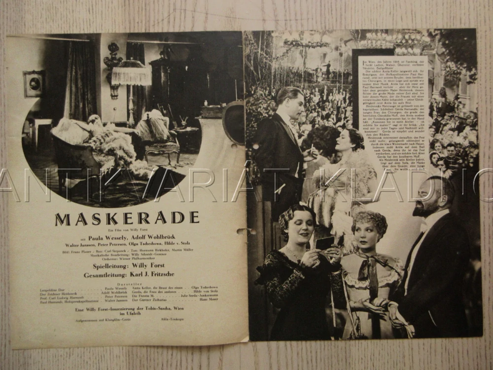 MAŠKARÁDA, R: W. FORST, P. WESSELY, A. WOHLBRÜCK, FILM KURIER Č. 2164