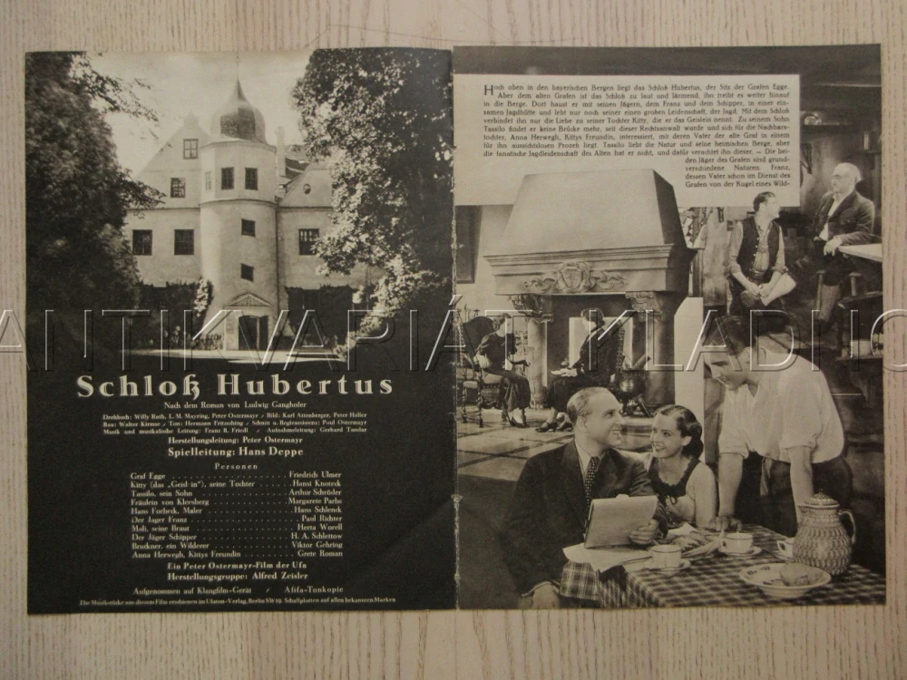 SCHLOSS HUBERTUS, R: H. DEPPE, F. ULMER, H. KNOTECK, FILM KURIER Č. 2178