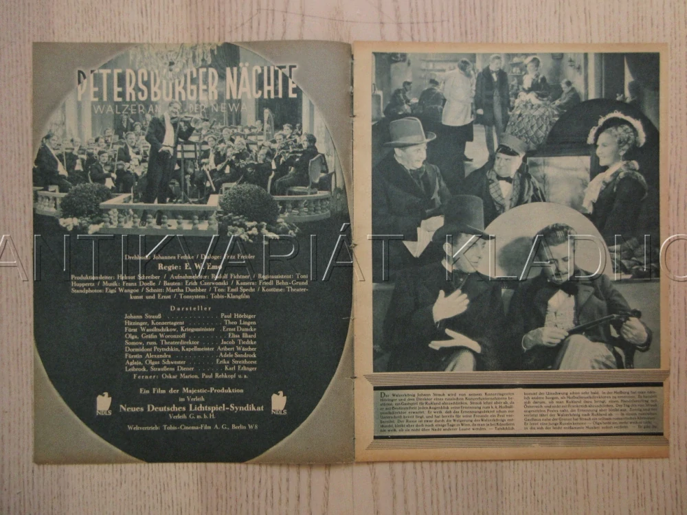 PETERSBURGER NACHTE, R: E. W. EMO, P. HÖRBIGER, T. LINGEN, FILM KURIER Č. 2259