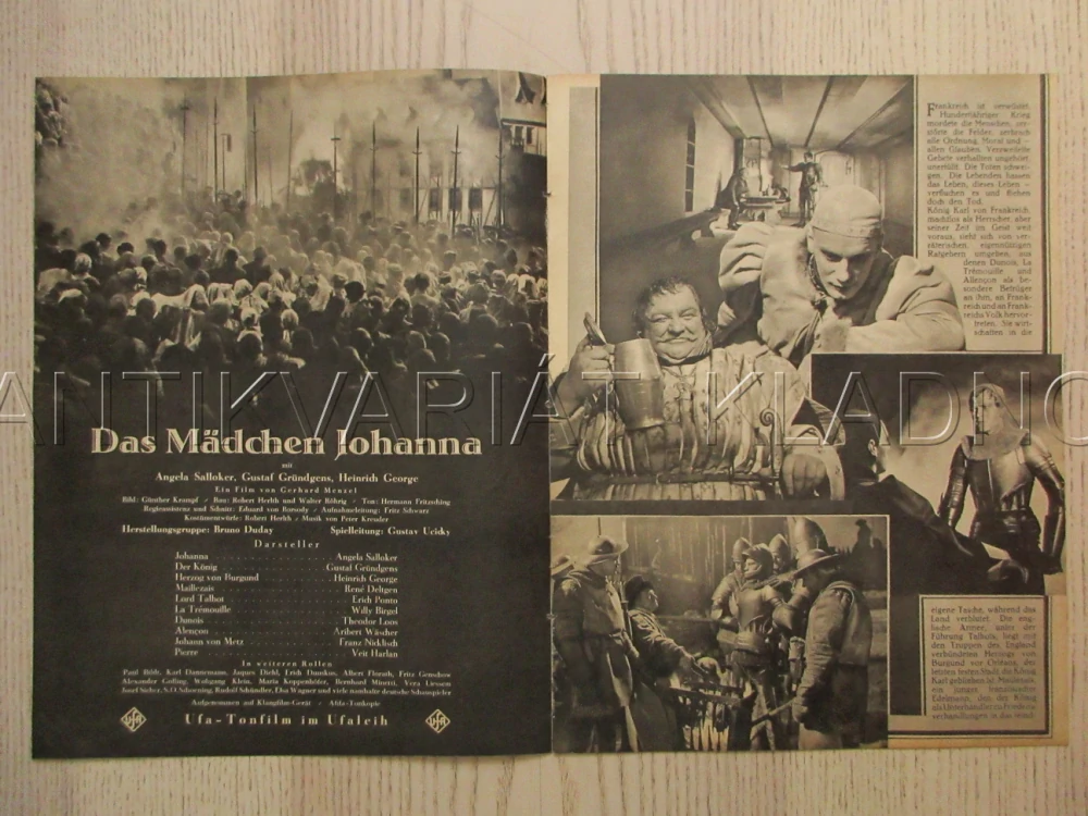 DAS MÄDCHEN JOHANNA, R: G. UCICKY, A. SALLOKER, H. GEORGE, FILM KURIER Č. 2315