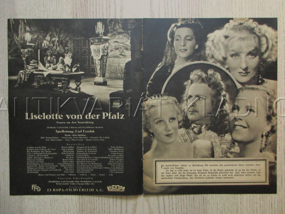 LISELOTTE VON DER PFALZ, R: C. FROELICH, R. MÜLLER, E. KLÖPFER, FILM KURIER Č. 2333
