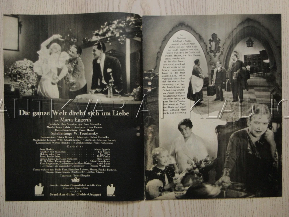 SVĚT SE TOČÍ KOLEM LÁSKY, R: W. TOURJANSKY, M. EGGERTH, L. SLEZAK, FILM KURIER Č. 2365