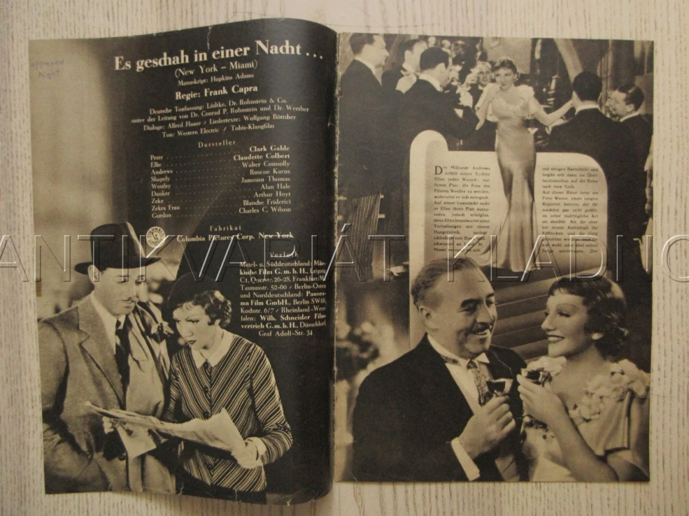 STALO SE JEDNÉ NOCI, R: F. CAPRA, C. GABLE, C. COLBERT, FILM KURIER Č. 2382