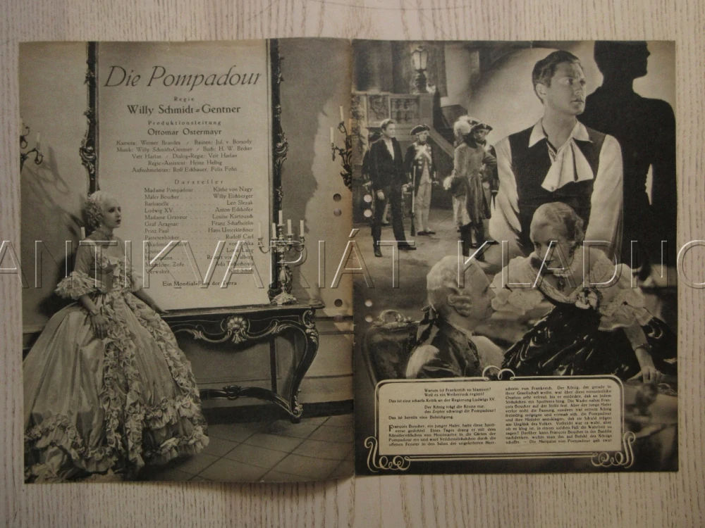 MARKÝZA POMPADOUR, R: W. SCHMIDT-GENTNER, L. SLEZAK, W. EICHBERGER, FILM KURIER Č. 2385