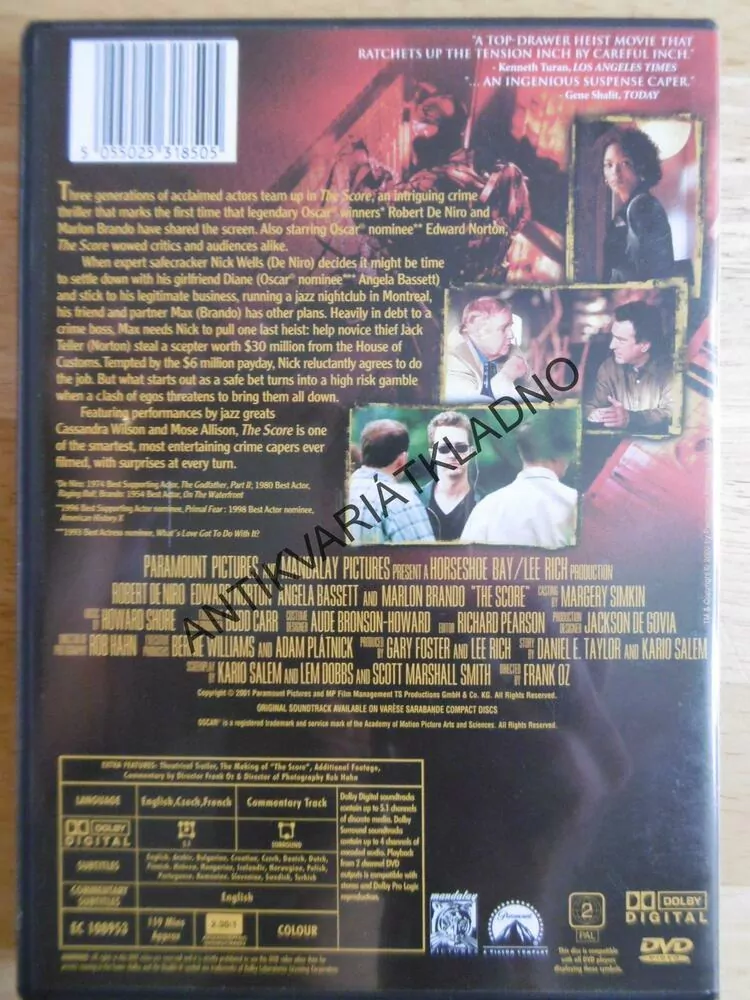 THE SCORE, DVD FILM 