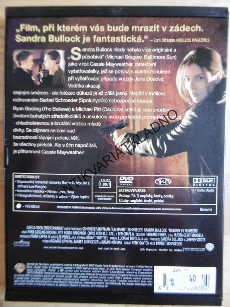VZOREC PRO VRAŽDU, DVD FILM