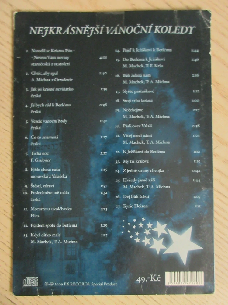 NEJKRÁSNĚJŠÍ VÁNOČNÍ KOLEDY, CD HUDBA