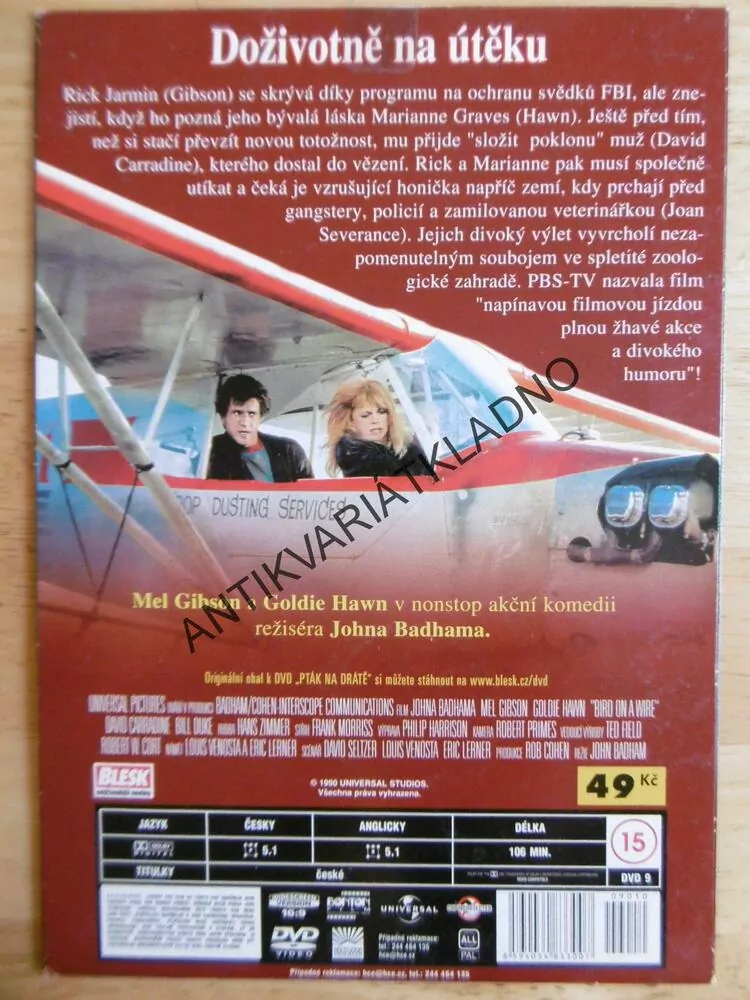 PTÁK NA DRÁTĚ, DVD FILM