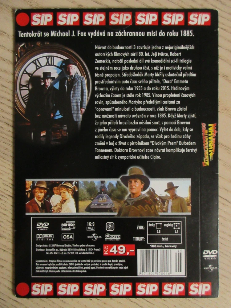 NÁVRAT DO BUDOUCNOSTI III, M. J. FOX, CH. LLOYD, DVD FILM
