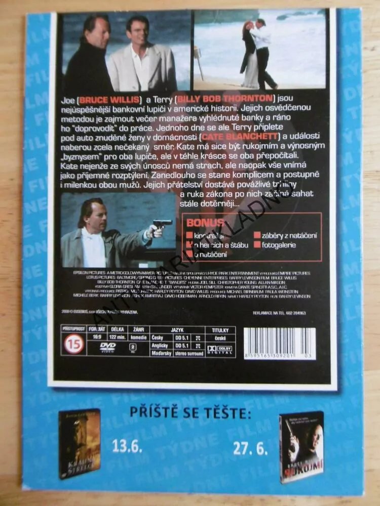BANDITI, BRUCE WILLIS,BLANCHETT,THORNTON, DVD FILM 