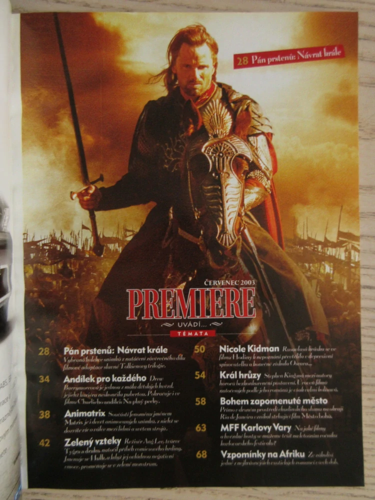 FILMOVÝ ČASOPIS PREMIERE, PÁN PRSTENŮ 3, HULK, 7/2003