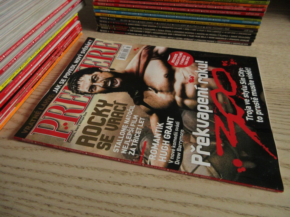FILMOVÝ ČASOPIS PREMIERE, M. GYLLENHAAL, TEMNÝ JEZDEC, ROCKY, S. STALLONE, H. GRANT A D. BARRYMORE, BŘEZEN/2007