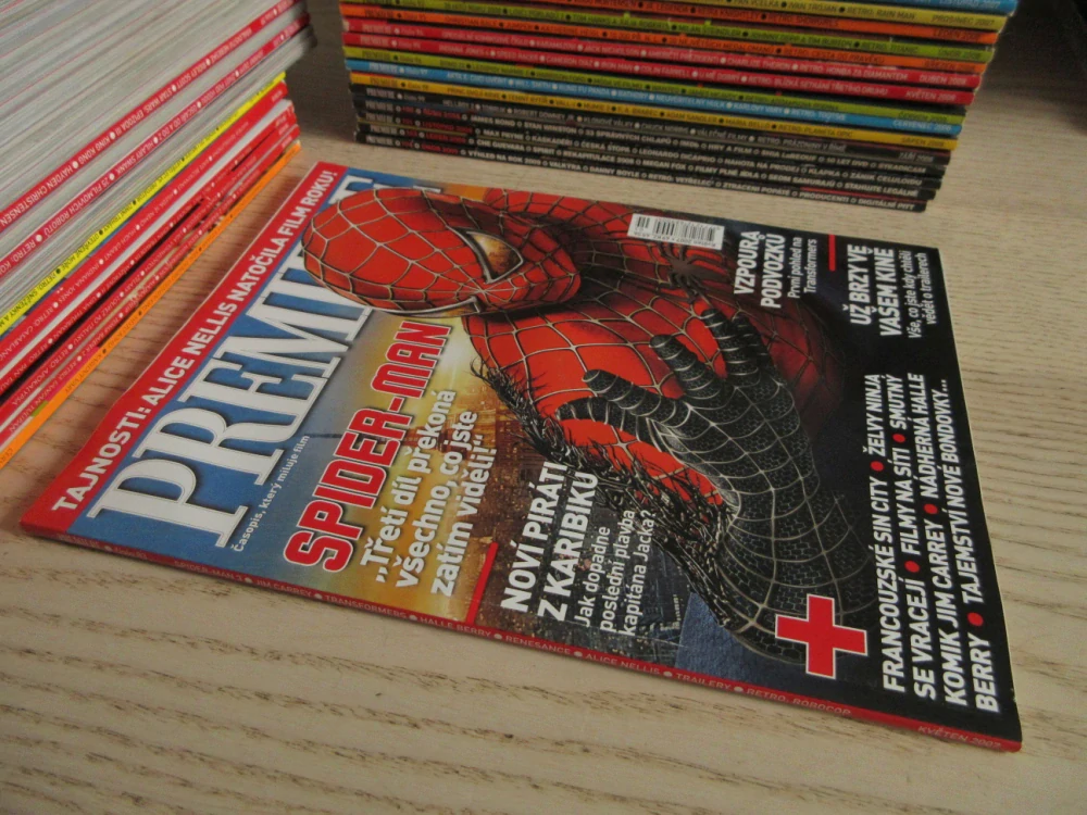 FILMOVÝ ČASOPIS PREMIERE, PIRÁTI Z KARIBIKU 3, SPIDER-MAN, A. NELLIS, J. CARREY, TRANSFORMERS, ROBOCOP, KVĚTEN/2007