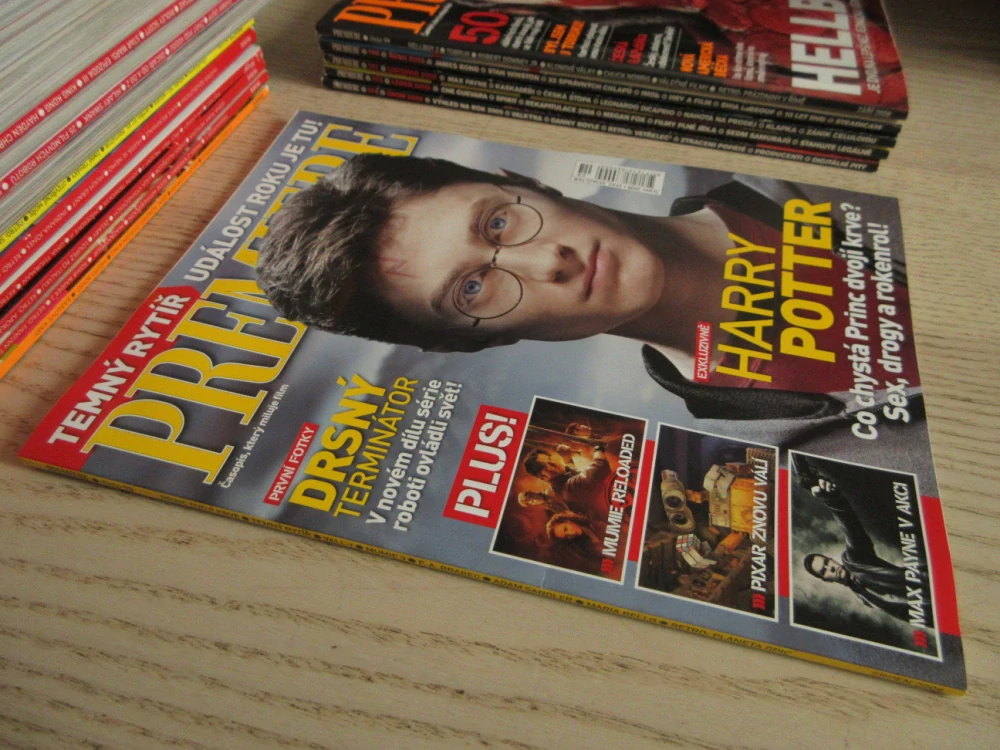FILMOVÝ ČASOPIS PREMIERE, HARRY POTTER, BATMAN VS. JOKER, MUMIE, A. SANDLER, PLANETA OPIC, MADAGASKAR, SRPEN/2008