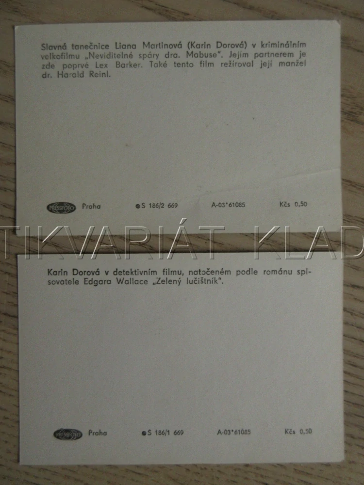 DOROVÁ KARIN, 2X FILMOVÁ KARTIČKA