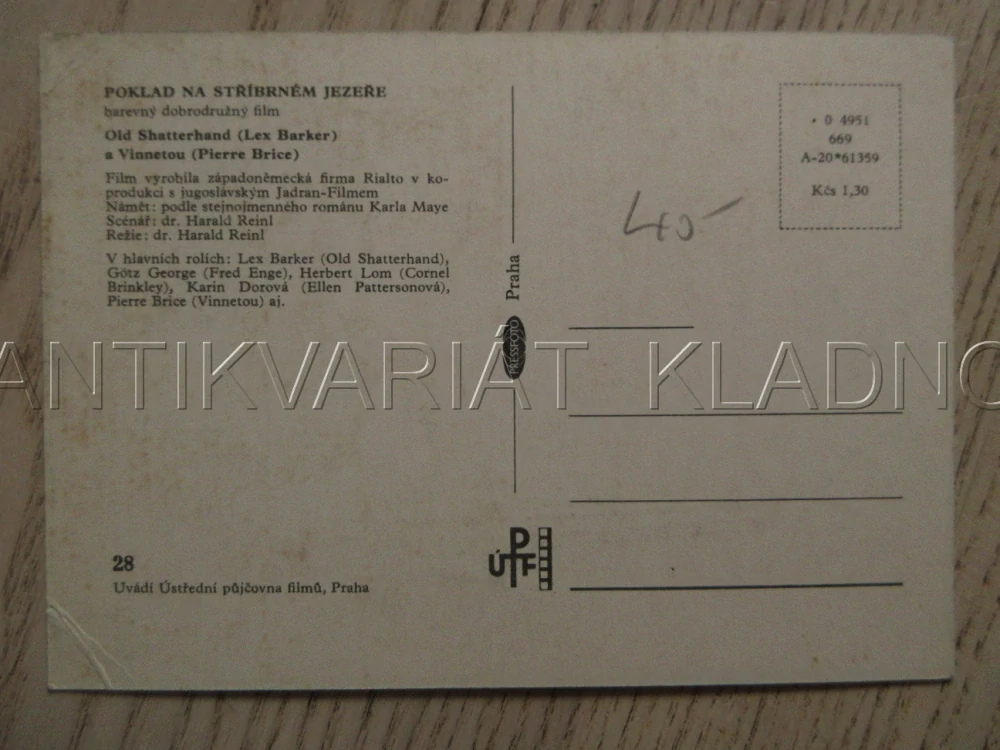 LEX BARKER, OLD SHATTERHAND, PIERRE BRICE, VINNETOU, POKLAD NA STŘÍBRNÉM JEZEŘE
