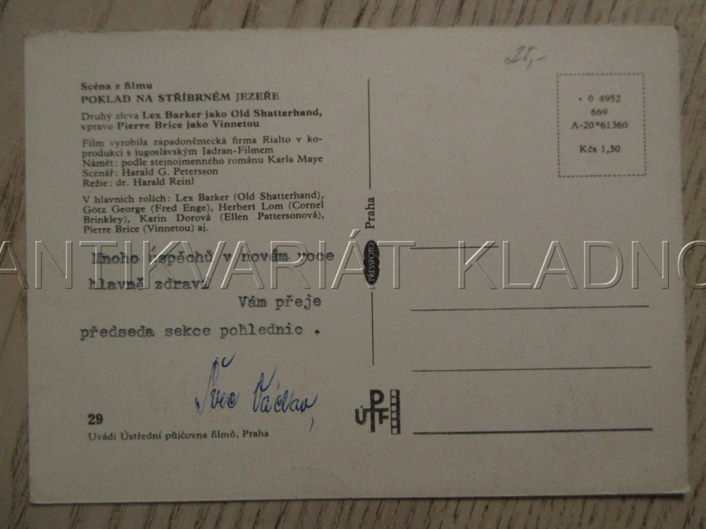 LEX BARKER, OLD SHATTERHAND, PIERRE BRICE, VINNETOU, POKLAD NA STŘÍBRNÉM JEZEŘE