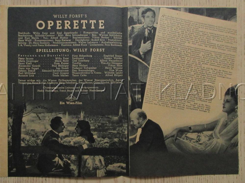 OPERETA, W. FORST, P. HÖRBIGER, L. SEZAK, FILM KURIER VBŠ Č. 3